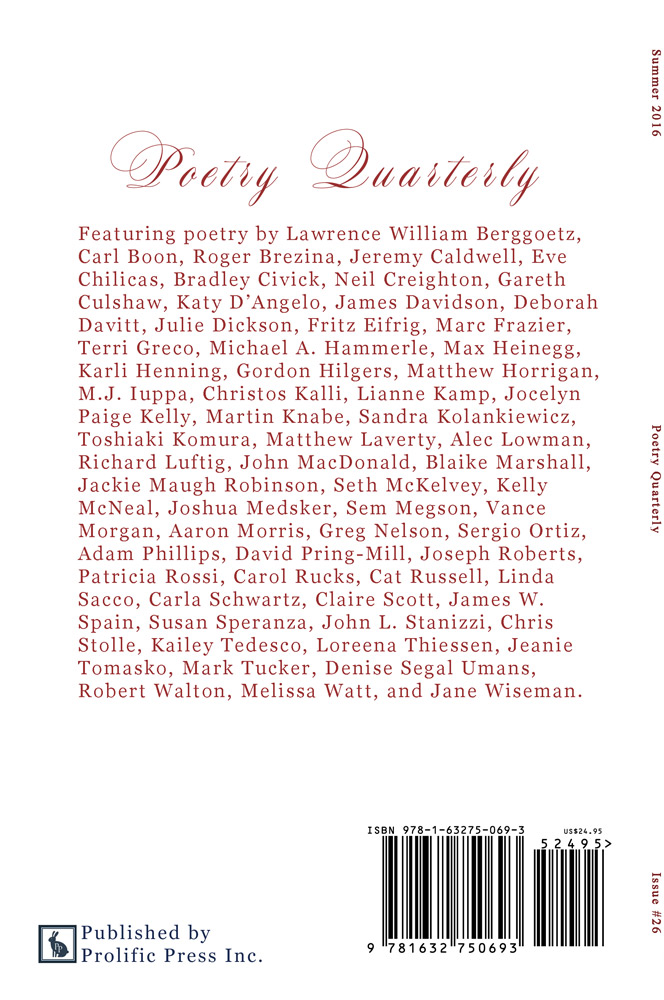 Poetry Quarterly Summer 2016 - Click Image to Close